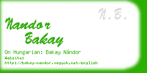 nandor bakay business card